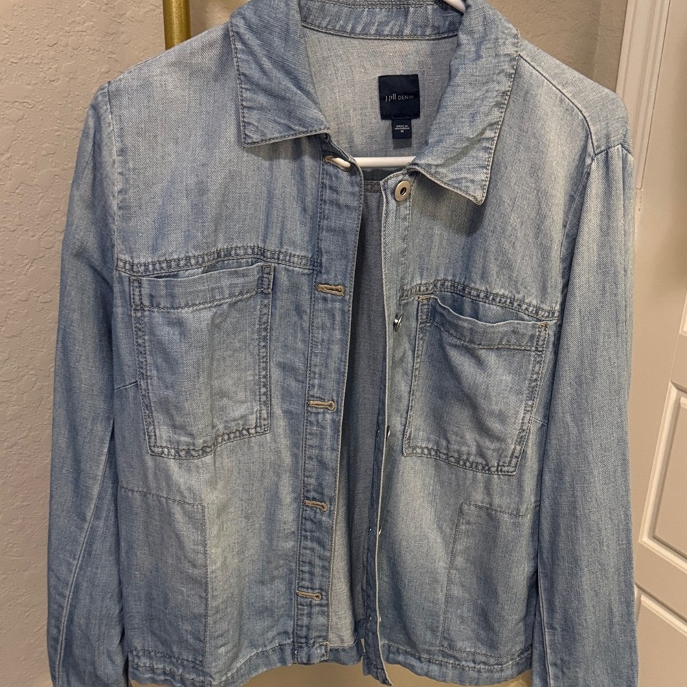 J. Jill Light Blue Jean Jacket - Picture 4 of 6